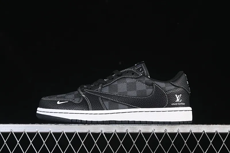 All categories Air Jordan Jordan series basketball shoes Air Jordan 1 Low High-end customized low-top sneakers Travis Scott x Fragment Design x Air Jordan 1 Low OG SP AJ1 Joe 1 LV joint black square pattern low-top cultural casual sneakers DZ5899-008